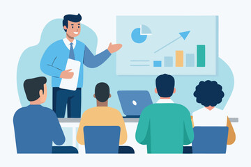 business people with chart