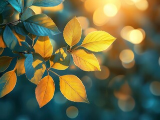 Leaves in Sunlight with Golden-Green Contrast — Botanical Close-Up for Nature, Wellness, and Conceptual Use
