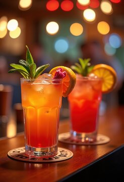 festive cocktails colorful garnishes eye catching glasses decorative drinkware celebration party cheers, drinks, garnished, fresh, fruit, beverage, herb
