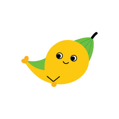 Lemon Character Chilling in Hammock – Tropical Summer Relaxation Clipart