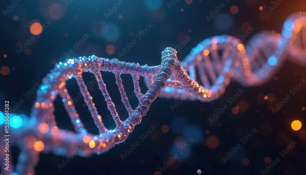 Poster close-up of dna helix structure. science tech concept. deoxyribonucleic acid helix. modern illustrat