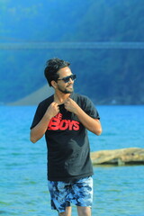 young man on the beach
