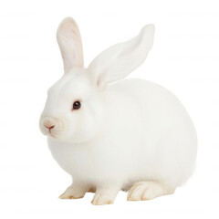 Isolated white rabbit bunny pet animal rodent cute easter bunny rabbit image on transparent background
