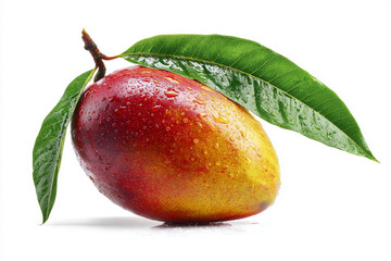 Fresh Mango Fruit Isolated on a White Background Perfect for Promoting Healthy Eating and Tropical Recipes
