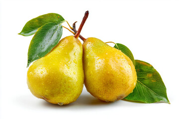 Fresh and Juicy Pears Isolated on a White Background Perfect for Healthy Recipe Ideas and Fruit Displays