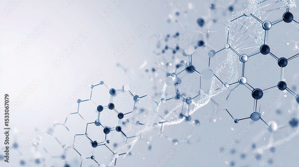 Poster molecular structure with hexagonal lattice and dna representation