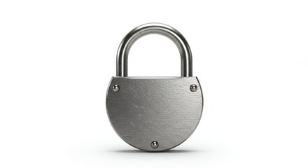 Metallic padlock isolated on white background