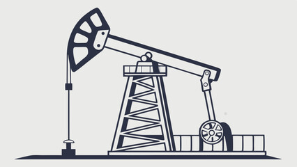 Stylized Illustration of an Oil Pump Jack in Operation