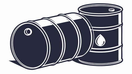 Two Oil Barrels Depicted in a Simple Vector Illustration