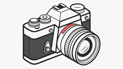 Vintage 35mm Film Camera Illustration Isometric View