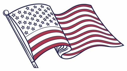 Waving American Flag Illustration Patriotic Symbol