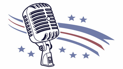 Vintage Microphone with American Flag Design