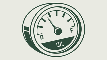 Vintage Style Oil Gauge with Needle Pointing Near Full
