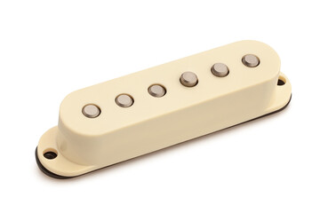 aged white single coil pickup path isolated on white