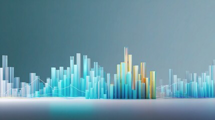 Fototapeta premium Translucent 3D Financial Graph in Elegant Style for Professional Use