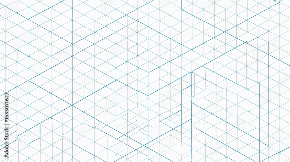 Poster isometric graph paper grid pattern with soft shadows and lines