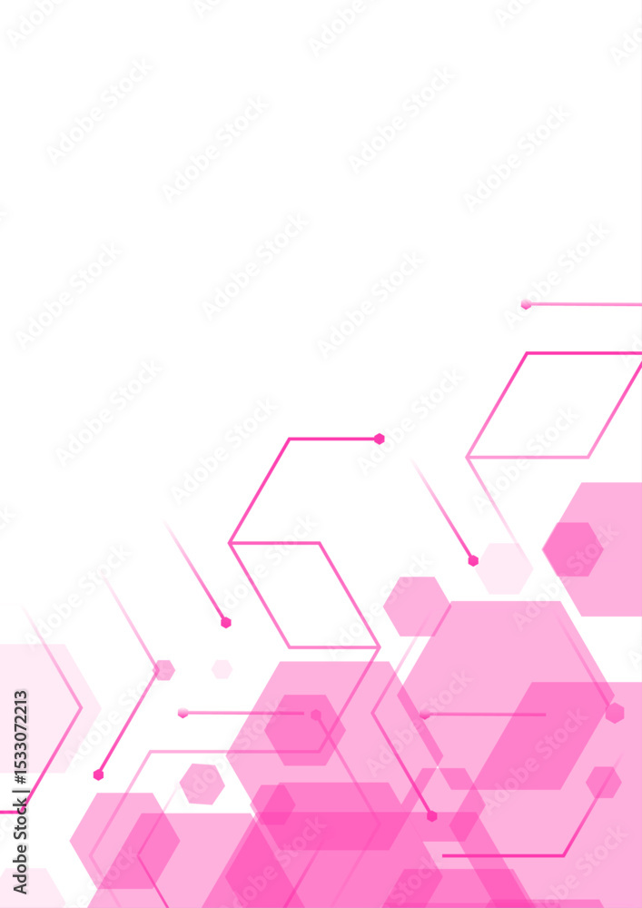 Poster futuristic purple hexagon network background – abstract digital tech design.