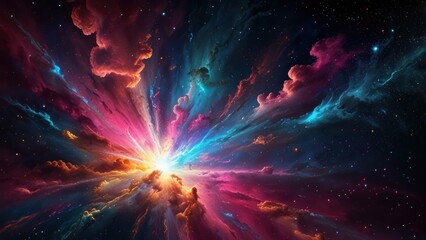 Radiant Rainbow Supernova Burst with Expanding Gas Clouds