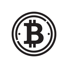 Minimalist Bitcoin Logo in Black and White Circular Design with a Modern Aesthetic for Cryptocurrency and Technology Concepts