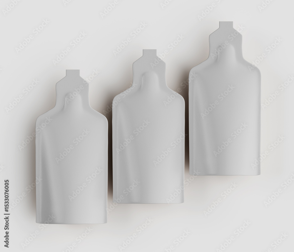 Aufkleber three abstract container silhouettes on a white background design elements for mockups product visua