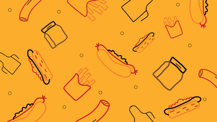 Hot dog and fry background