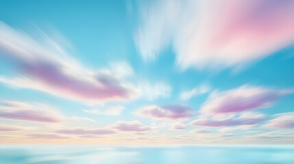 Obraz premium Cloud moving in a blurred long exposure shot, creating abstract sky patterns.