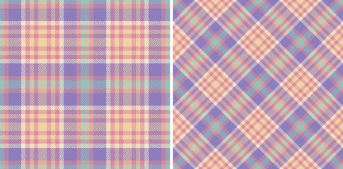 Two pastel plaid patterns, perfect for textile design, fashion, or website backgrounds.  Soft, subtle colors create a calming and stylish aesthetic.