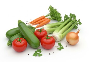 various fresh vegetables.