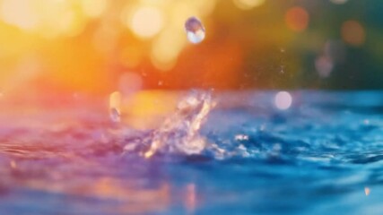 Water drop splash slow motion hd footage liquid droplet ripple nature background stock video clip free - Powered by Adobe