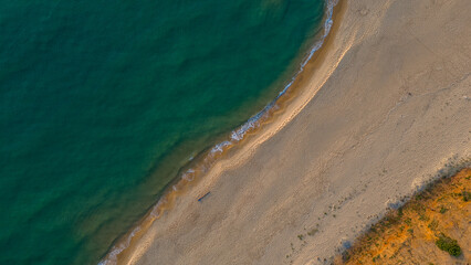 Scivu beach, sunset view of a beautiful beach in Sardinia