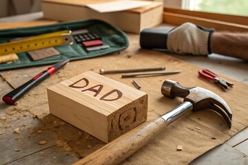 Fathers day woodworking project dad block