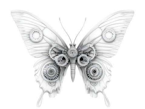 A stunning mechanical butterfly design with intricate gears, symbolizing the fusion of nature and technology.