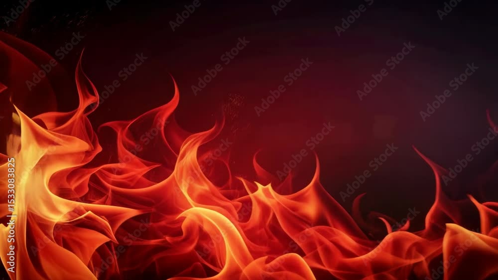 Aufkleber vivid fire flames in dynamic motion against a dark backdrop, creating a fiery spectacle and visual t