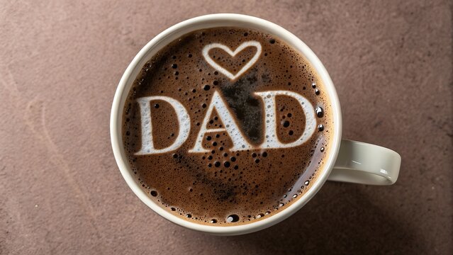 Fathers day coffee cup with dad and heart