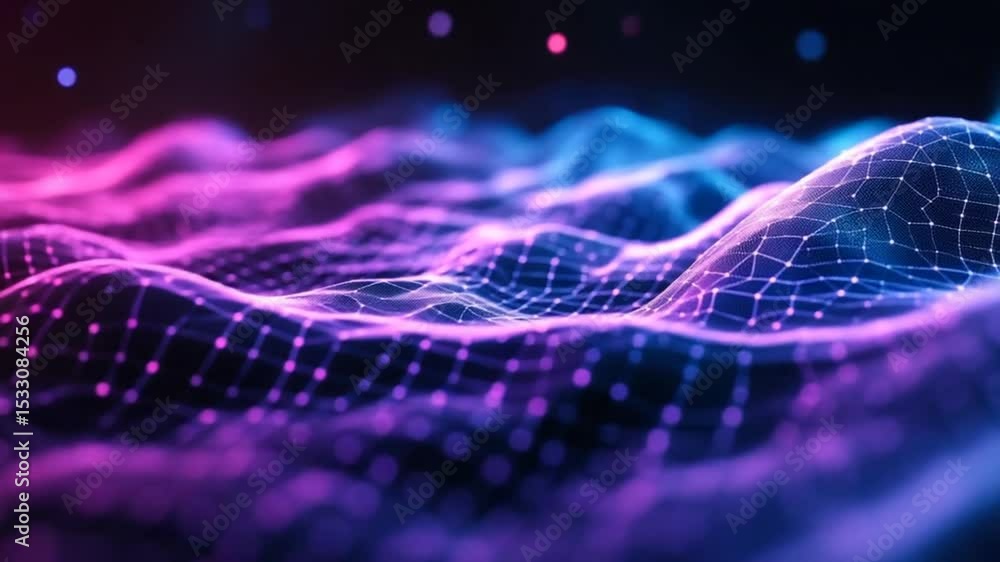 Poster abstract glowing network background with vibrant color gradient and futuristic feel