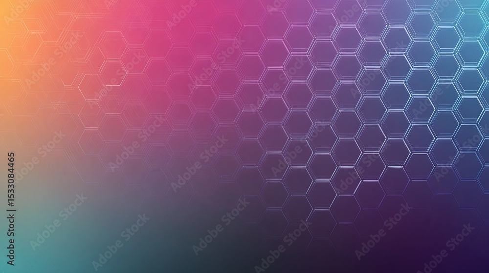 Poster sleek gradient background with hexagon pattern and melange colors