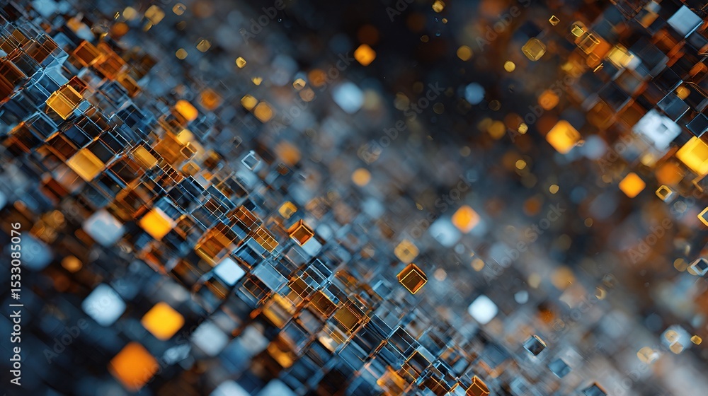 Poster abstract generative ai design with tessellating blue patterns