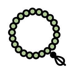 Obraz premium Islamic prayer beads illustration in green color representing faith 
