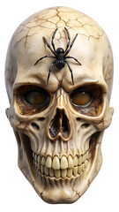 Creepy Skull with Black Spider for Halloween Decoration