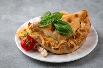 Homemade Italian Panzerotti Pizza Calzone, Cheese and Sauce