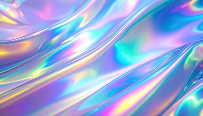 Iridescent Aurora Holographic Background with Shiny Light Effects