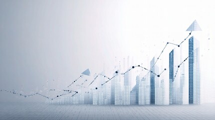 Modern Digital Chart Design with Smooth Bars and Dotted Lines