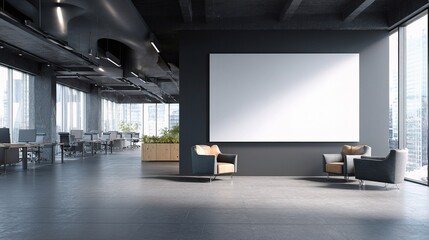 Spacious Modern Office with White Canvas and Gray Partition