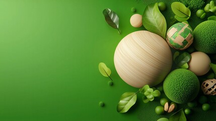 Clean planet themed digital artwork for Earth Day celebration with greenery and happy wildlife