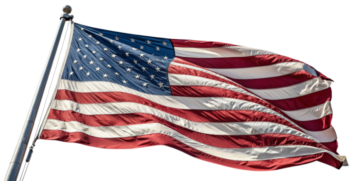 Waving American Flag, Isolated on Transparent Background, Patriotism, USA, National Symbol, patriotic, american flag, usa flag