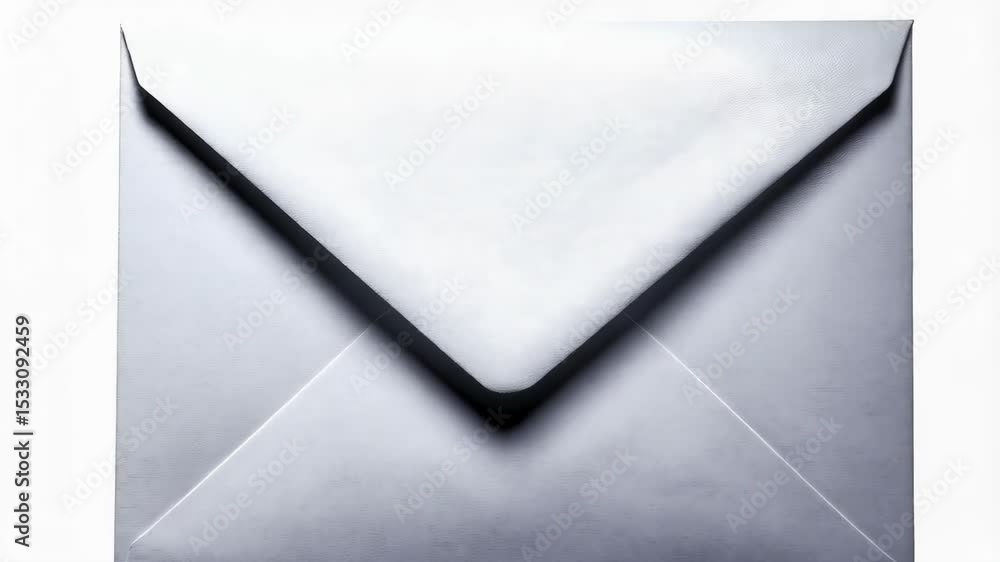 Poster clean white paper envelope in a square format on a bright background. perfect for correspondence and