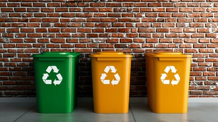 Recycling methods at home with color-coded bins for compost, plastics, and paper trash reduction
