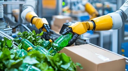 Recycling methods featuring AI-assisted robotic arms in automated recycling centers for efficiency