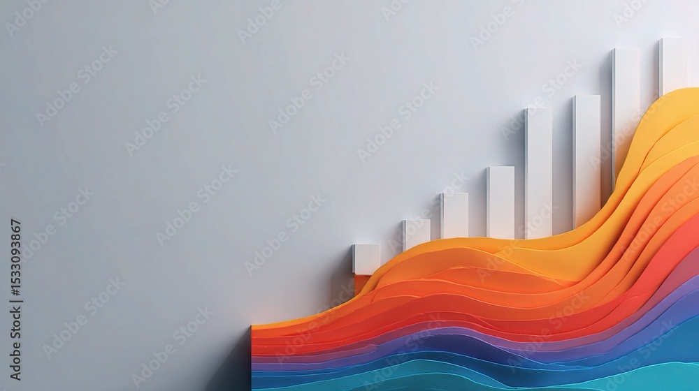 Poster abstract 2d business concept with layered graph and lines