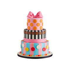 birthday cake isolated on transparent background